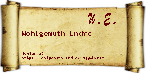 Wohlgemuth Endre névjegykártya